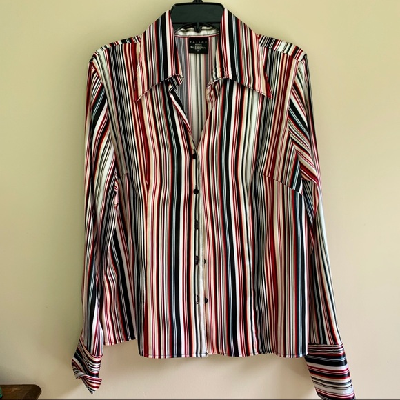 Tailor B. Moss Vintage Button Down Silk Top - Picture 1 of 4